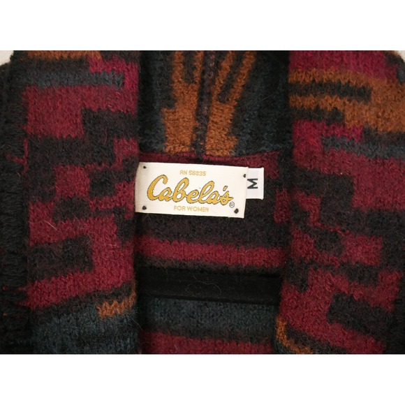 Vintage Cabelas Women's Sz M 100% Wool Sweater Vest Southwestern Made in USA - Picture 6 of 7